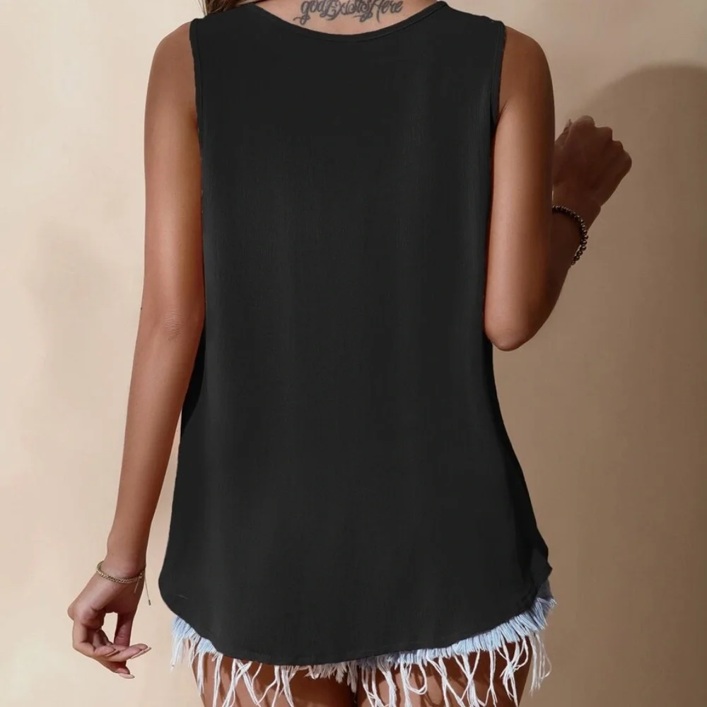 Boho Floral Embroidered Sleeveless Lace Top - Picture 5 of 14